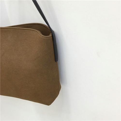 Man Women Retro Suede Tote Handbag Magnetic Buckle Fashion Shoulder Underarm Satchel Fall Winter Mini Hobo Square Bag4