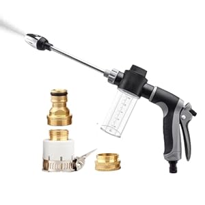 Aquoxis Pressure Washer 41cm Aquoxis Power Washer 15x Powerful, 360° Rotating For Three Spray Modes, Stainless Steel, Easy Installation, A-quoxis Pressure Washers With Joints And Foam Jug