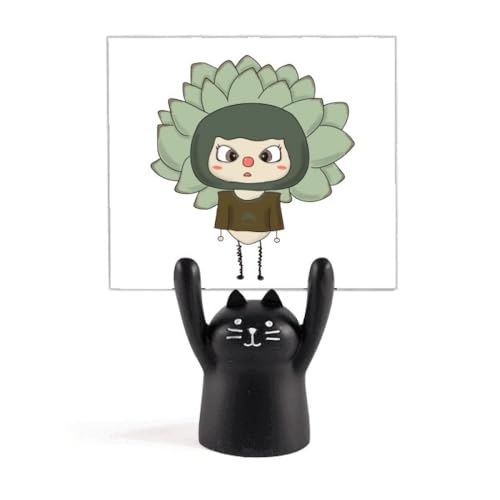 Support de mémo chat noir Succulent Green Sunshine Beauty UU pour bureau
