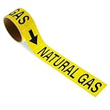 Lerheedi 25 Pcs Natural Gas Pipe Markers 2' x 12' Self Adhesive Safety Stickers Gas Pipe Labels with...