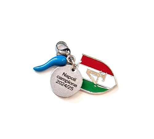 Pendente Charm: Un delizioso ciondolo 'Forza Napoli', perfetto per collane, bracciali o altri gioielli.
