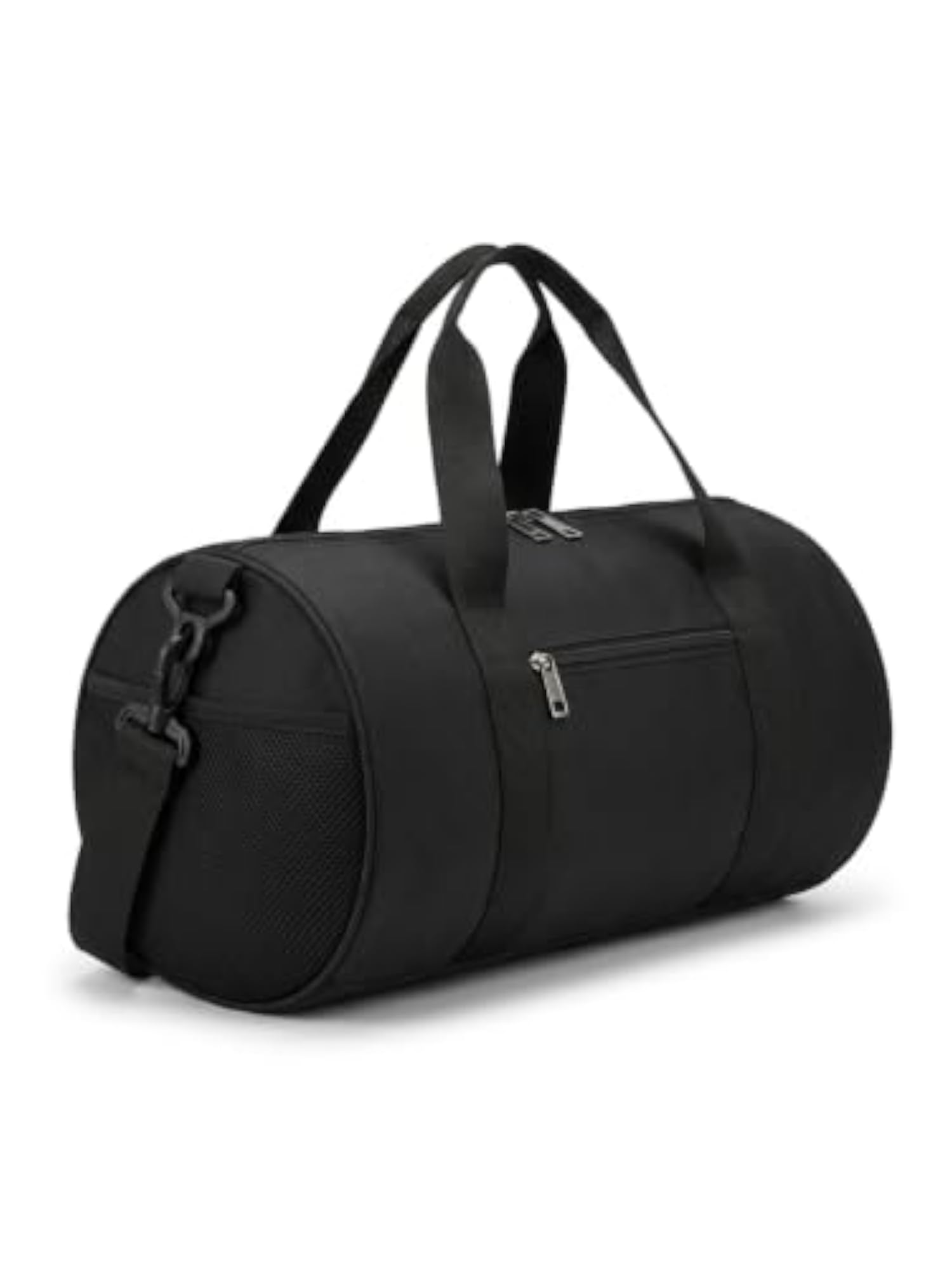 Black Duffle Gym Bag with Shoe Compartment and Shoulder Strap