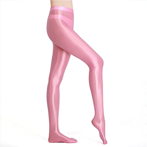 Image of cloudmall Women Sexy Semi Opaque Pantyhose Running Tights Yoga Leggings Oil Shiny Stocking