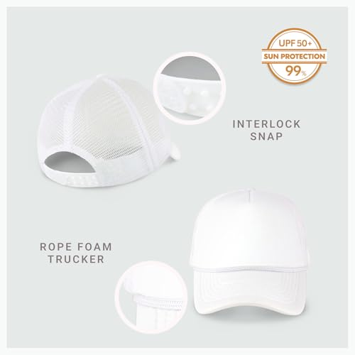 Image of CHOK.LIDS Classic Foam Trucker Hat Summer Mesh Rope Cap Solid Two Toned Blank Hat Mens Womens Adjustable Strap Light Weight