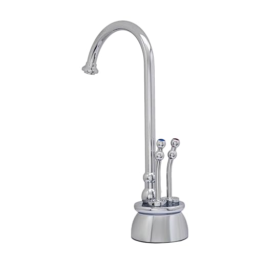 Image of Westbrass DT1F262-26 Docalorah 10 inch 2-Handle Hot and Cold Water Dispenser Faucet with Digital Tank and Filter, Polished Chrome