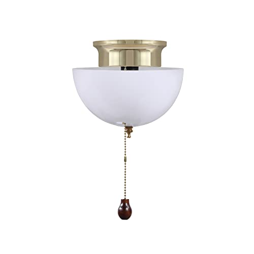 Image of Aspen Creative 28004-15-2, Clip-on Dome Shade in White Finish with Pull Chain Opening, 7 5 /8 inch Diameter x 4 inch Height, 2 Pack