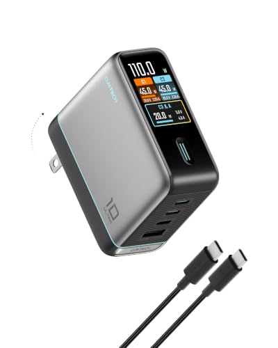 CUKTECH 100W Wall Laptop Charger 4-Port GaN USB C Charger Block Smart Display and Touch Control Fast Charging Power Adapter for MacBook iPhone 17/16 Series Galaxy S26 Pixel (Cable Included)