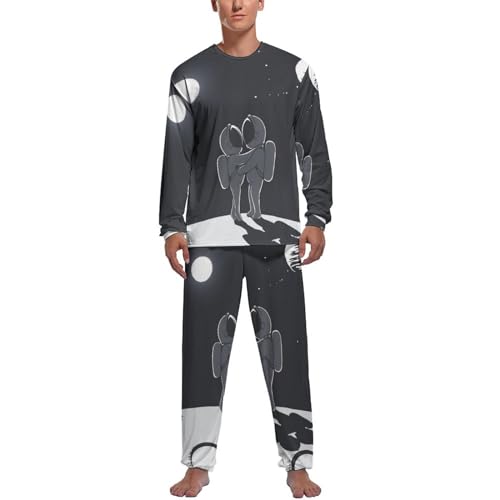 Pijama homme haut manche longue pantalon vêtements de nuit doux