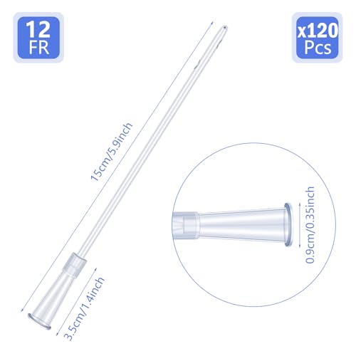 Image of Nuanchu White PVC Replacement Tube Supplies Colon Tubes Kit Clear Replacements Hose with Flexible Rounded End for Smooth Insert Catheters for Women Men Fr12 (120 Pcs)