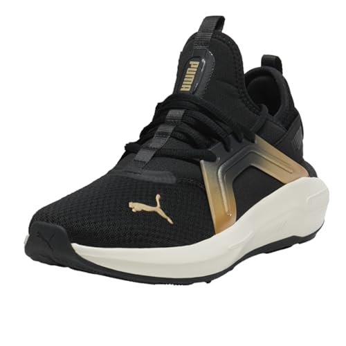 PUMA Womens Softride Enzo 5 Metallic Wide Lace Up Sneakers Shoes Casual - Black - Size 8 M2