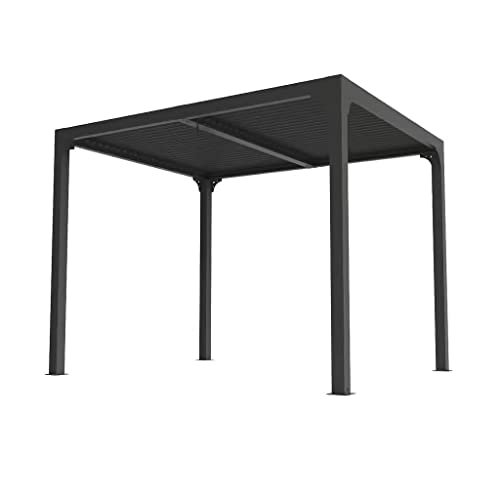 Habrita Foresta Pergola bioclimática Aluminio 7,20 m2 - Techo de hojas móviles - Antracita
