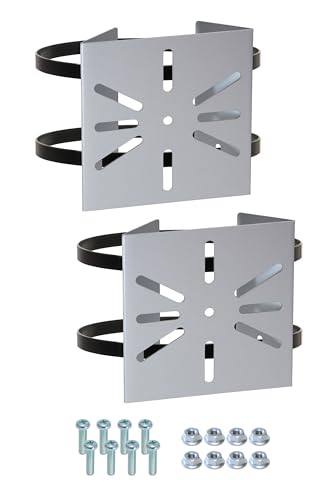 Heptus 【場所を選ばず簡単取付】 3点留め対応 取付金具 防犯カメラ ソーラーライト 円柱 2個セット