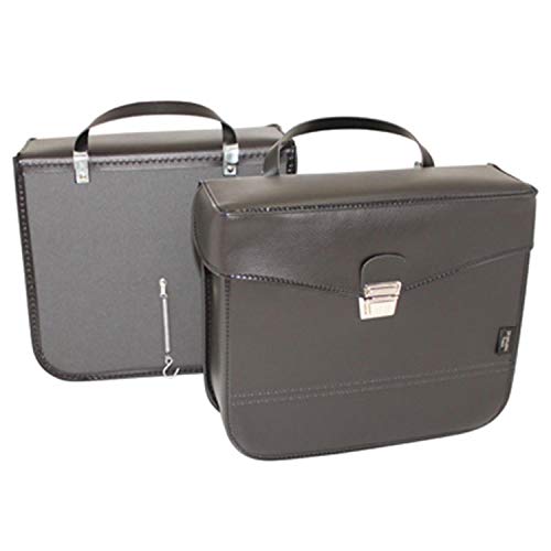 Sacoche arrière vélo latérale noire Sporfabric S17 en effet cuir style rétro 33x11x28 cm