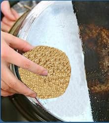 Image of 6 pcs Brass Ball Scrubber for Kitchen Scrub Pots Dishes Wall Tub Cleaner Household Cleaning Supplies