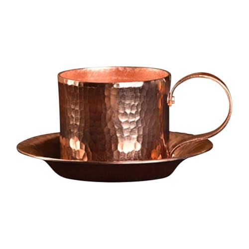 Taza de Café de Cobre Puro con Plato miniatura 1