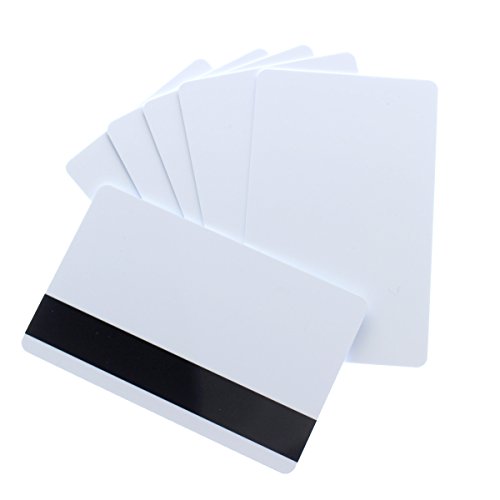 500 Pack - Premium Blank Plastic Gift/Photo ID Badge Cards- UNPROGRAMMED - CR80 30mil - USA Made - 1/2" Hico Magnetic Stripe - Printable for PVC ID Printers & Mag Strip Reader/Writers
