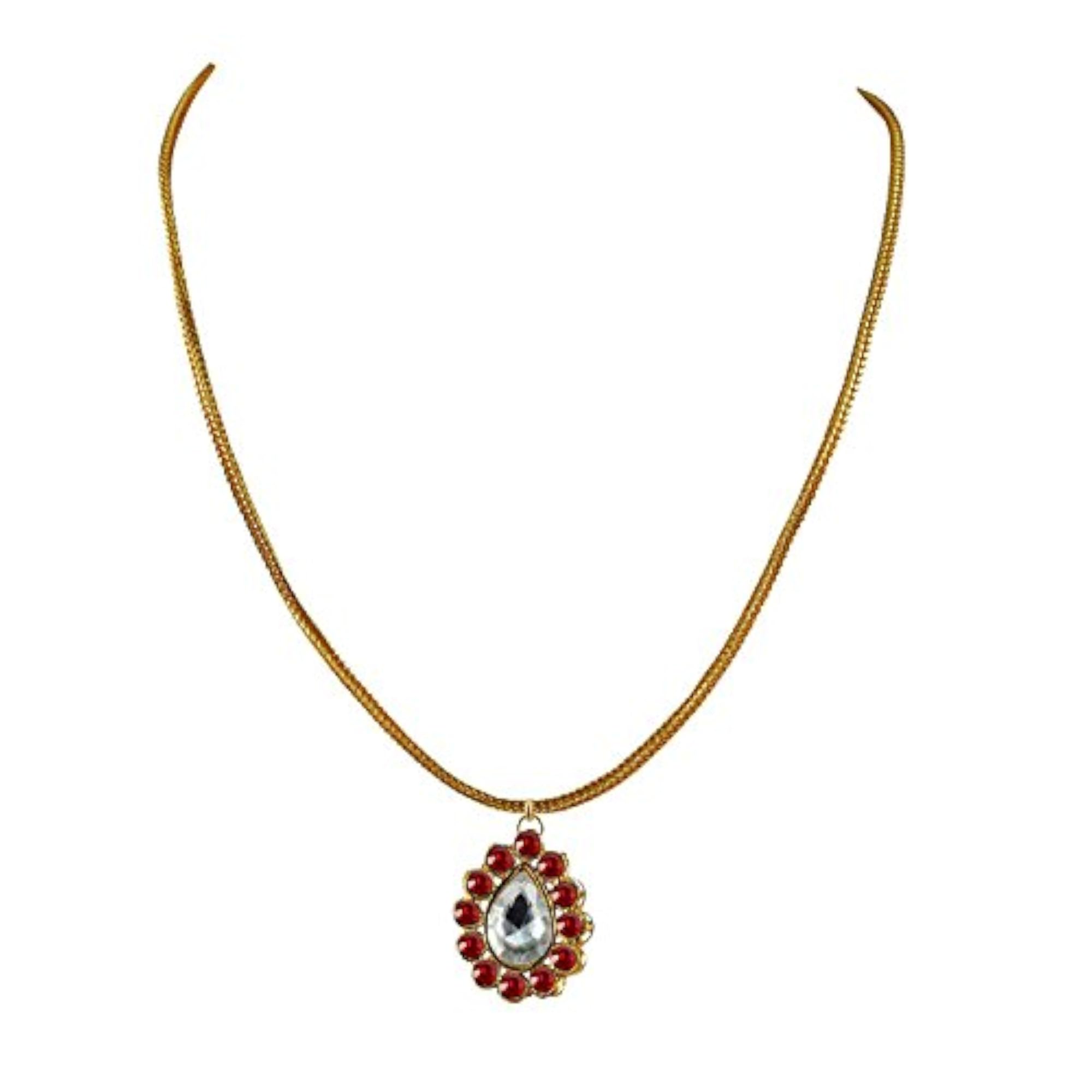 Women's Multicolor Solid Stone Plated Brass Pendant