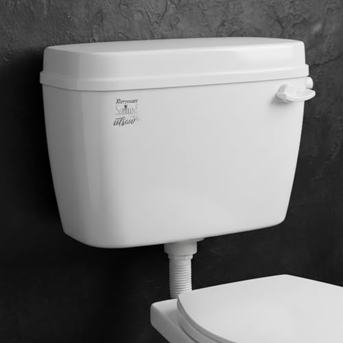 Image of Parryware Slimline UTSAV Single Flush Polymer Cistern for Toilet | Polypropylene White Flush Tank | with Complete Flushing Set | E83751C