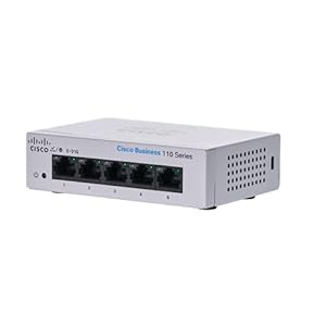 Cisco Business CBS110-5T-D Unmanaged Switch | 5 GE-Ports | Desktop | Ext. Voeding | Beperkte levenslange bescherming…