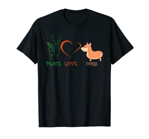 Peace Love Corgi Funny Corgi Dog Lover Camiseta