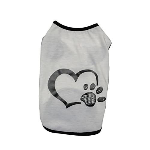 Mipcase Coton Yorkie Petit Gilet pour Chat M Vêtements D'Été Chemises Cool Chaton T- Printemps - Carlin- T-Shirt Empreinte Caniche Chemise Mignon Coeur Yorkshire Pull Veste