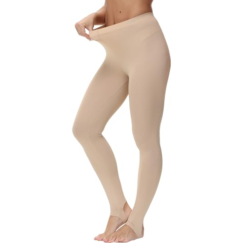 COOUV Ultrathin Ice Silk Fabric UPF50+ UV Sun Protection Compression Legging Footed Tight Pants Q-max Coolness (Khaki, X-Large)