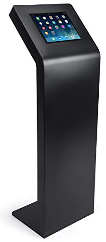 Image of Displays2go Floorstanding Digital Tablet Enclosure, Locking, Black, for 12.9 inch iPads and Surface Pro 3 & 4 (IPGRAND12BK)