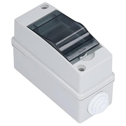 Distribution Protection Box, 4.9 x 2.2 x 3.5in IP66 Waterproof Transparent Cover 2 DIN Rail Outdoor Distribution Junction Box for Indoor Outdoor Wall Circuit Breaker(2 Way) Cover