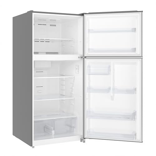 Image of KoolMore 30 Inch 20 Cu Ft Top Freezer Refrigerator, Stainless Steel, Freestanding Full Size Fridge Freezer for Home Kitchen or Garage