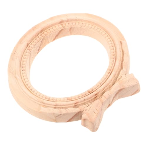 MUELODSIC Vintage Solid Wood Picture Frame with Ornate Carved Relief Round Wall Mirror Decor for Weddings and Home Elegant French Style Retro Photo Frame for Special Occasions and