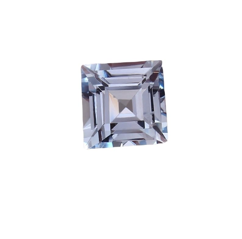 Aigue-marine naturelle Asscher 9mm contre les bijoux ternes pour création DIY durable