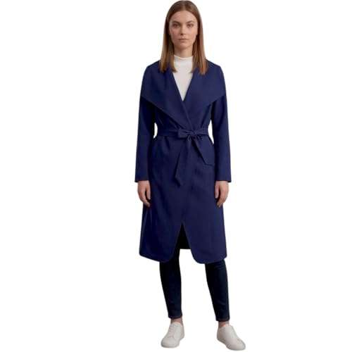 Trench-coat italien vêtement d'extérieur élégant bleu marine taille 36-38