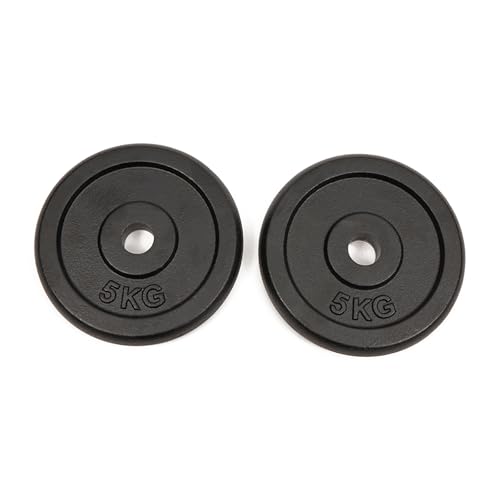 Worqout Hantelscheiben Set Gewichtsscheiben – 2x 5kg gewicht, Ø 30 mm, aus Gusseisen für Krafttraining