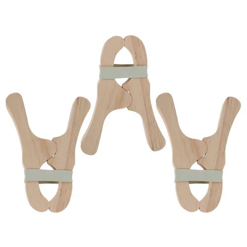 LRXIYODE Lot De 6 Pinces À Construction en Bois pour Jeux D'Imitation Et Construction De Cabanes Accessoires De Jeu en Bois pour Enfants Faites Main