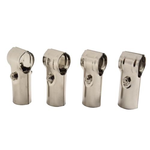 BlesConi HOMET Conector de abrazadera de tubo, acero inoxidable, 4 piezas de cierre de tubo redondo, se adapta a OD de 25 mm para rieles, pasamanos, vallas, estructuras de soporte