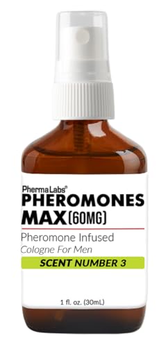PHERMALABS Alcohol-Free Luxurious Pheromone-Enhanced Natural MAX Cologne Scent Number 3 For Him - Captivating, High Potency Infusion Formulation in a 1 oz Bottle