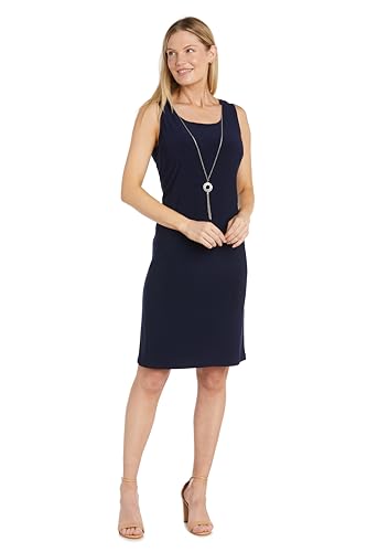 Image of R&M Richards Women's 2-Piece Sheath Dress W /Sheer 3D Floral Jacket & Detachable Necklace