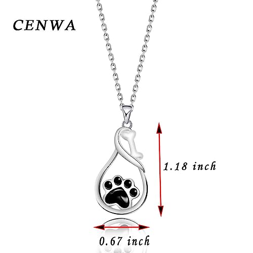 Dog Paw Necklace Dog Mom Gift Puppy Dog Cat Pet Paw Print Pendent Necklace Dog Remembrance Pet Loss Memorial Gift for Dog Mom Cat Mom (footprint N) - Image 3