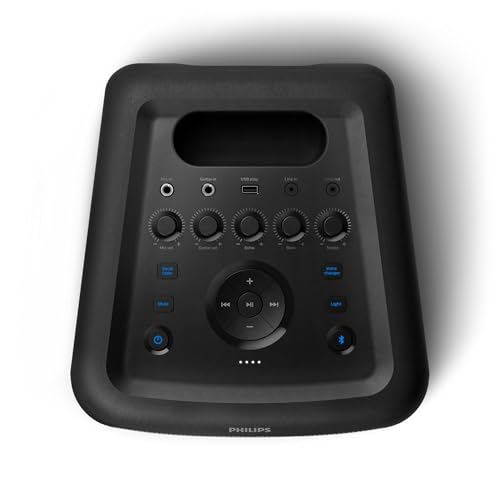 Image of Philips X3206 Bluetooth Party Speaker - 14 Hours Play Time, Deep Bass, Party Lights, Karaoke Effects, Mic & Guitar Input, 80W Max Power, Black