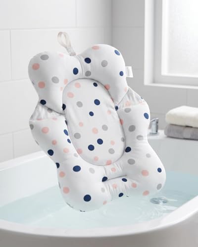 Image of Safe-O-Kid Baby Bath Support | Soft Anti-Slip Quick Dry with Safety Straps | Foldable Bath Seat Support for Newborns & Infants (0-3 Years) - White