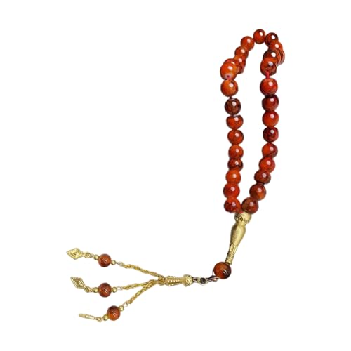 TAKOXIA Chapelet élégant en verre avec 33 perles de prière, bracelet de méditation, bijoux pour homme et femme