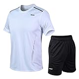 BUZHIDAO Herren Kurze Sportswear Anzüge Sommer Männer Schnell Trocknend Laufendes Fußball Set Sportbekleidung Kompressionshose Set Atmungsaktiv Sportwear Set