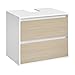Produktbild VASAGLE Waschbeckenunterschrank hängend, Waschtischunterschrank 2 Schubladen, Badezimmerschrank, Wandschrank, Hängeschrank, 40 x 60 x 50 cm, wolkenweiß-naturbeige BBK501K01