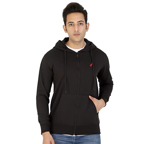 Image of D-GREEN Sweatshirt for Men Stylish Hoodie with Zipper and Full Sleeves Winter Wear