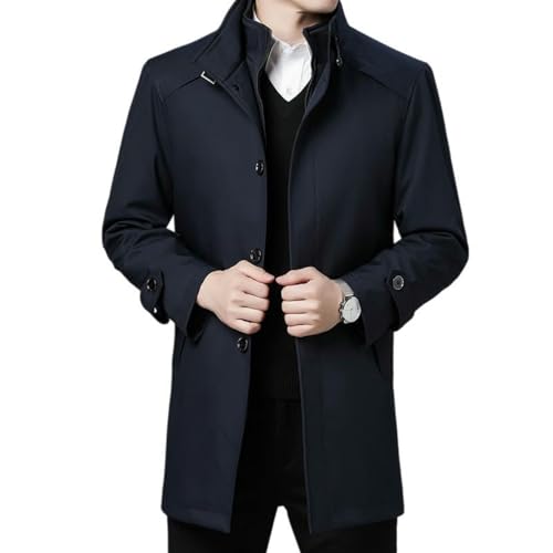 Trench doublé pour homme contre le froid de mi-saison veste imperméable