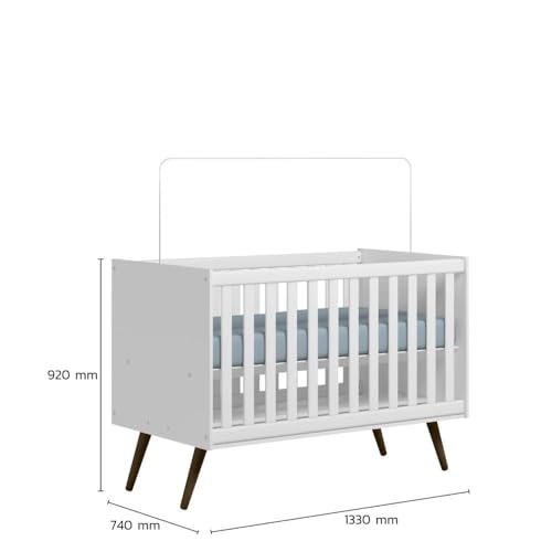 Quarto Para Bebê Completo Melinda com Roupeiro Cômoda e Berço Branco