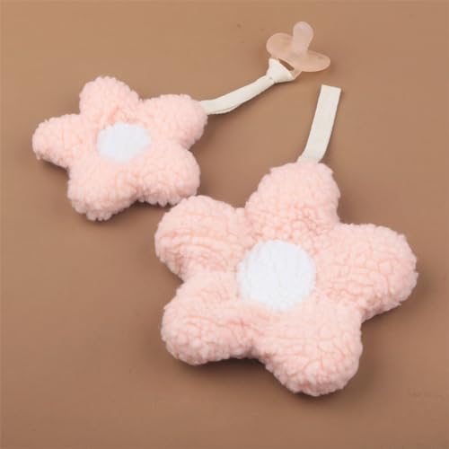 Image of Baby Daisy Pacifier Holder,Light and Soft Dummy Holder Handmade 2 Pack, Decor for Nursing Kids Room(Pink Daisy)