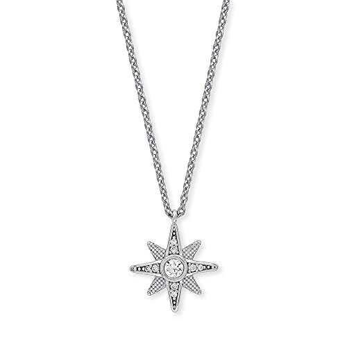 Kette mit Anhänger ENGELSRUFER Kette Sternenanhänger ERN-NEWSTAR-ZI ERN-NEWSTAR-ZI-BIG Halsketten Gr Silber 925 (Sterlingsilber) Länge 44 cm silberfarben (silberfarben kristallweiß) Damen Ketten mit Anhänger Zirkonia (synth)