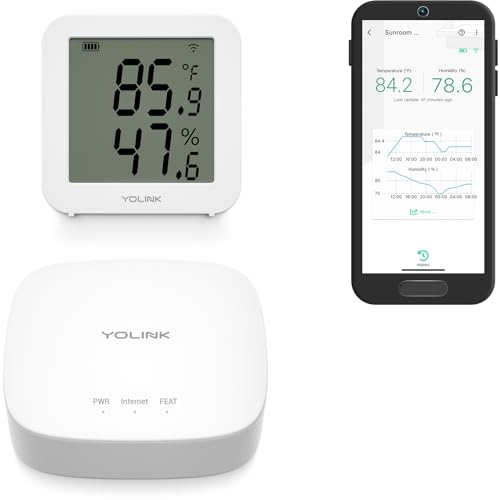 YoLink X3 Version Temperature & Humidity Sensor, Supports App Real-Time Data Refresh, Alexa, IFTTT, Home Assistant Integration - YoLink Hub Required
