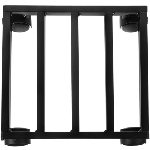 Support à roulettes pour plantes en fer noir robuste de 25cm - 2
